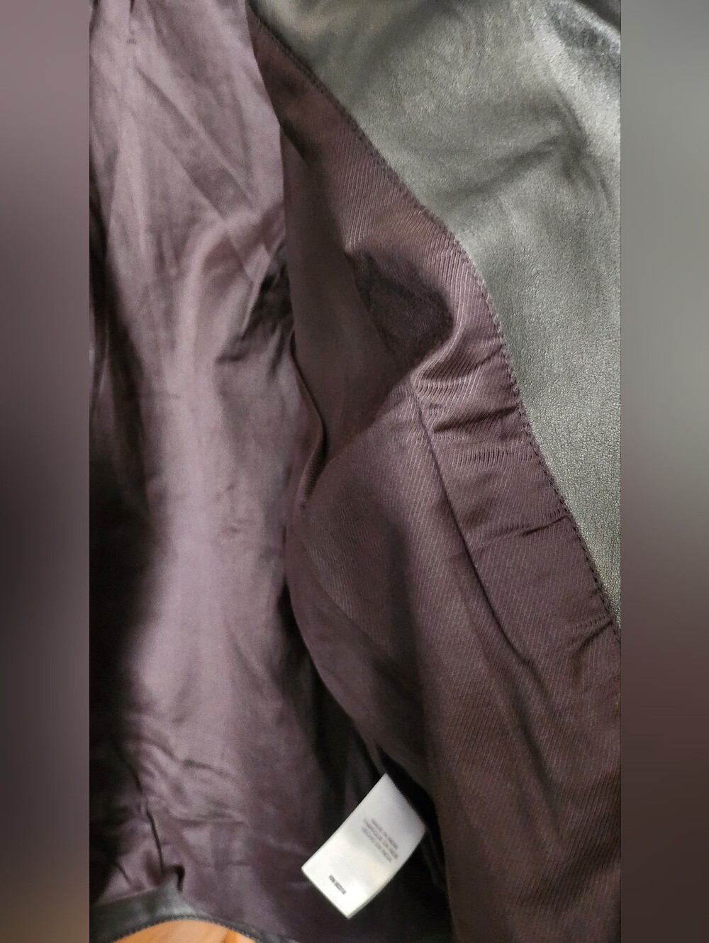 Lucky Brand Black Leather Moto Jacket with Asymmetric Zip - Picture 5 of 8